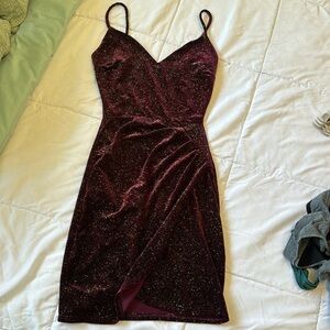 Windsor Deep Purple Sparkly Mini Dress